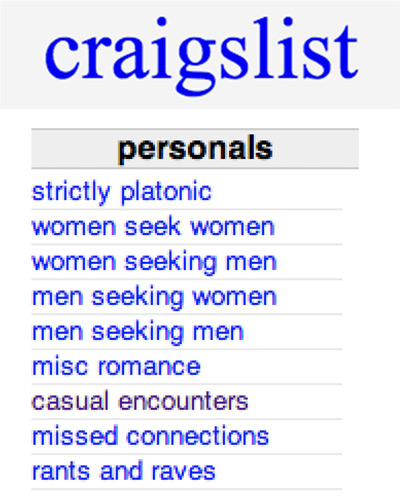 Alternative Dating Site for Craigslist Personals
