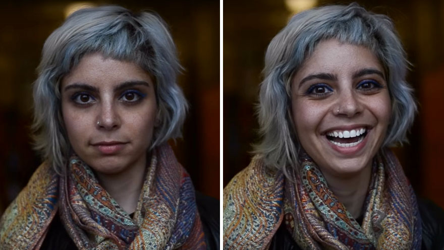 Woman smiles after being told they are beautiful